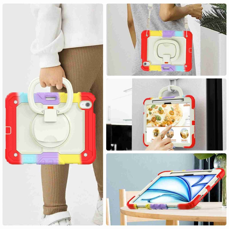 For iPad Air 11 2026 / 2025 / 2024 Handle Silicone Hydric PC Tablet Case with Shoulder Strap