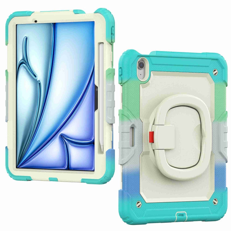 For iPad Air 11 2026 / 2025 / 2024 Handle Silicone Hydric PC Tablet Case with Shoulder Strap