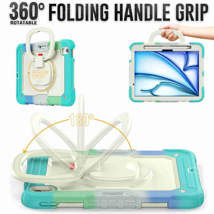 For iPad Air 11 2026 / 2025 / 2024 Handle Silicone Hydric PC Tablet Case with Shoulder Strap
