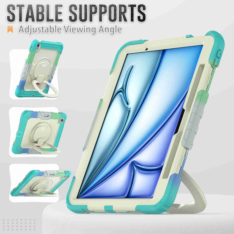 For iPad Air 11 2026 / 2025 / 2024 Handle Silicone Hydric PC Tablet Case with Shoulder Strap