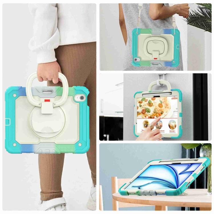 For iPad Air 11 2026 / 2025 / 2024 Handle Silicone Hydric PC Tablet Case with Shoulder Strap