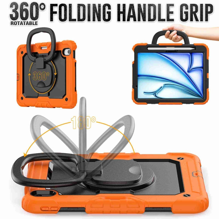 For iPad Air 11 2026 / 2025 / 2024 Handle Silicone Hydric PC Tablet Case with Shoulder Strap