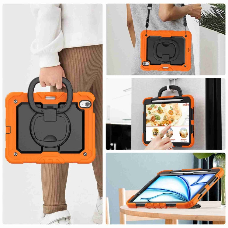 For iPad Air 11 2026 / 2025 / 2024 Handle Silicone Hydric PC Tablet Case with Shoulder Strap
