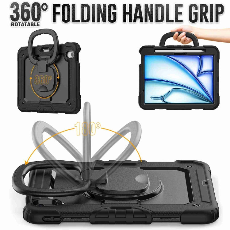 For iPad Air 11 2026 / 2025 / 2024 Handle Silicone Hydric PC Tablet Case with Shoulder Strap