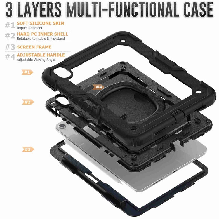 For iPad Air 11 2026 / 2025 / 2024 Handle Silicone Hydric PC Tablet Case with Shoulder Strap