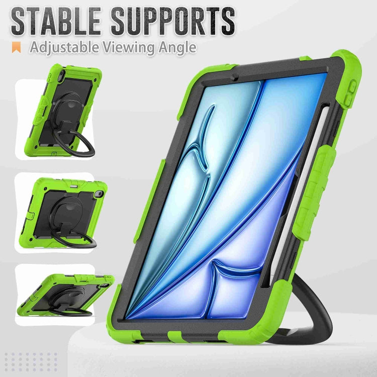 For iPad Air 11 2026 / 2025 / 2024 Handle Silicone Hydric PC Tablet Case with Shoulder Strap