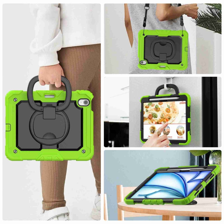 For iPad Air 11 2026 / 2025 / 2024 Handle Silicone Hydric PC Tablet Case with Shoulder Strap