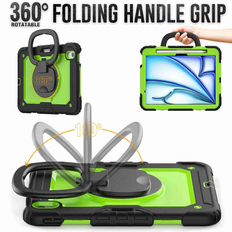 For iPad Air 11 2026 / 2025 / 2024 Handle Silicone Hydric PC Tablet Case with Shoulder Strap