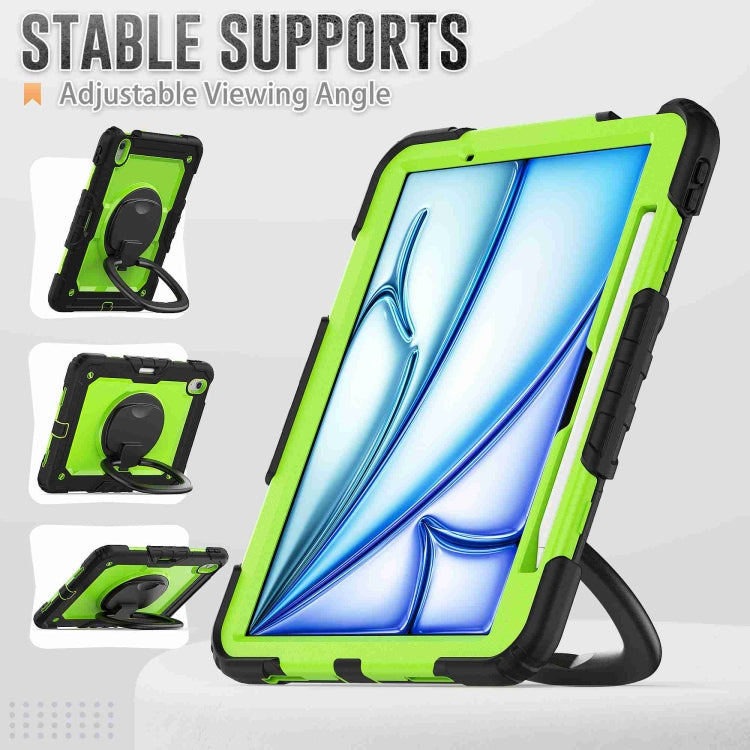 For iPad Air 11 2026 / 2025 / 2024 Handle Silicone Hydric PC Tablet Case with Shoulder Strap