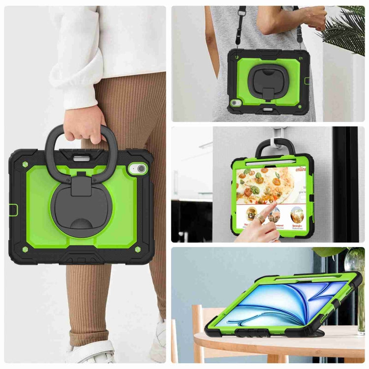 For iPad Air 11 2026 / 2025 / 2024 Handle Silicone Hydric PC Tablet Case with Shoulder Strap