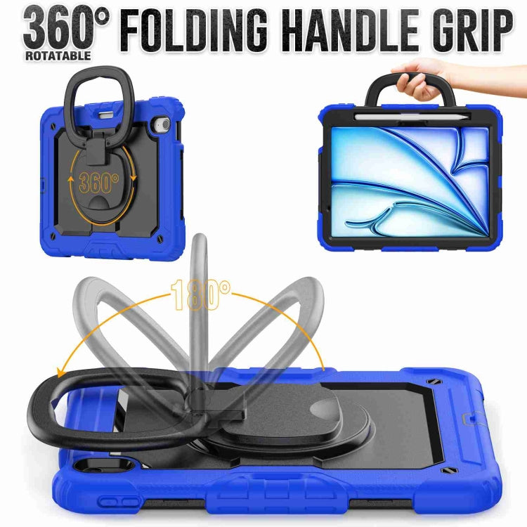 For iPad Air 11 2026 / 2025 / 2024 Handle Silicone Hydric PC Tablet Case with Shoulder Strap
