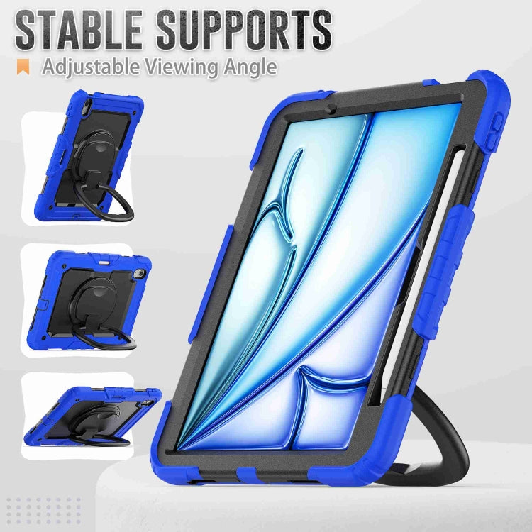 For iPad Air 11 2026 / 2025 / 2024 Handle Silicone Hydric PC Tablet Case with Shoulder Strap