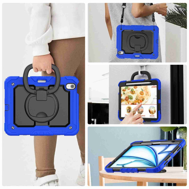For iPad Air 11 2026 / 2025 / 2024 Handle Silicone Hydric PC Tablet Case with Shoulder Strap