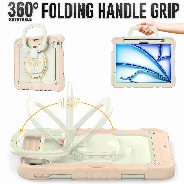 For iPad Air 11 2026 / 2025 / 2024 Handle Silicone Hydric PC Tablet Case with Shoulder Strap