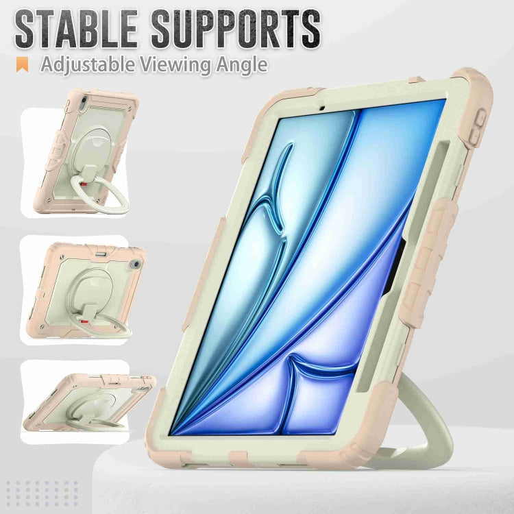 For iPad Air 11 2026 / 2025 / 2024 Handle Silicone Hydric PC Tablet Case with Shoulder Strap