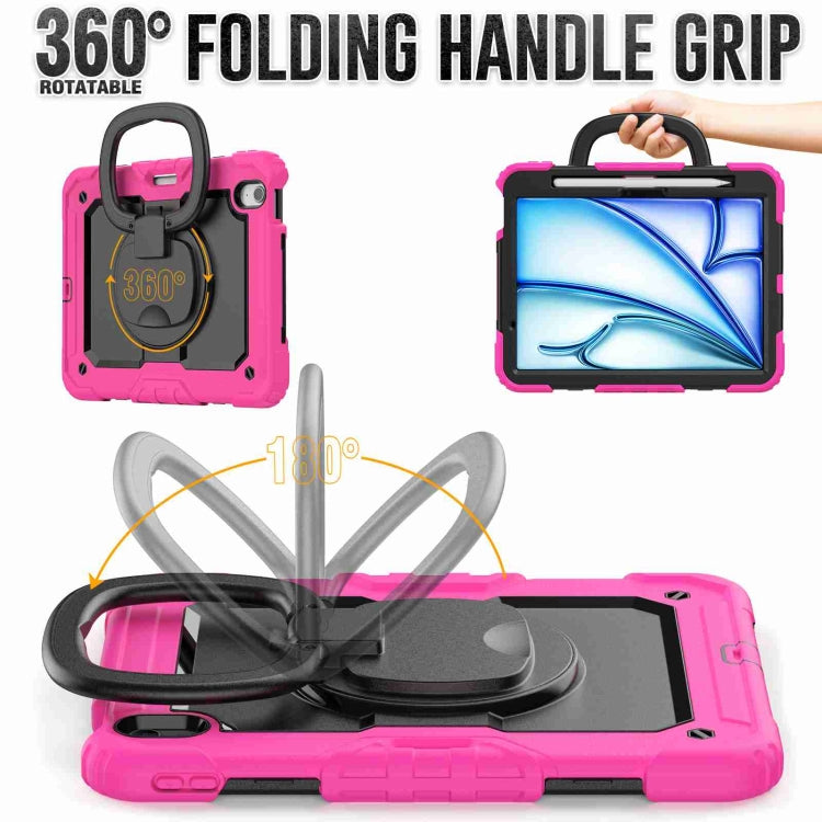 For iPad Air 11 2026 / 2025 / 2024 Handle Silicone Hydric PC Tablet Case with Shoulder Strap
