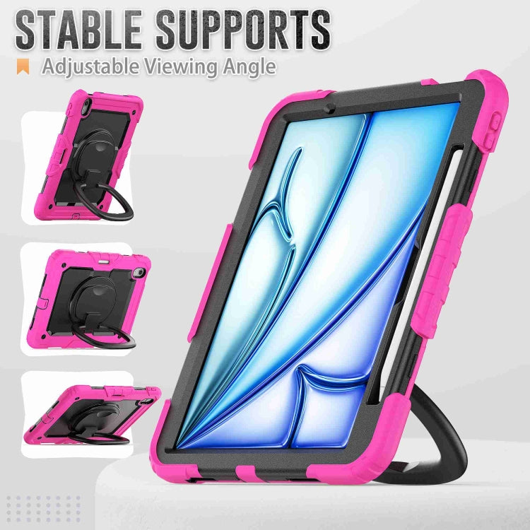 For iPad Air 11 2026 / 2025 / 2024 Handle Silicone Hydric PC Tablet Case with Shoulder Strap