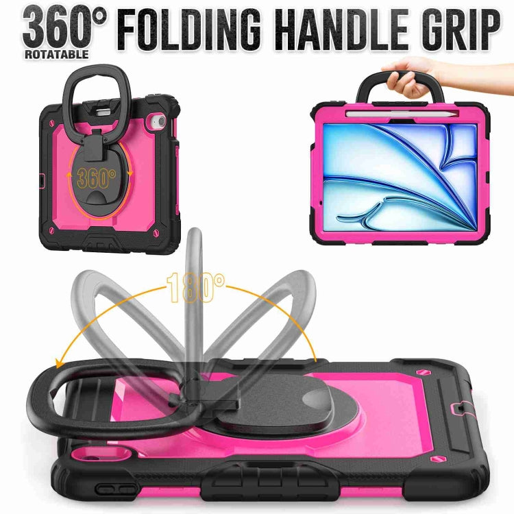 For iPad Air 11 2026 / 2025 / 2024 Handle Silicone Hydric PC Tablet Case with Shoulder Strap