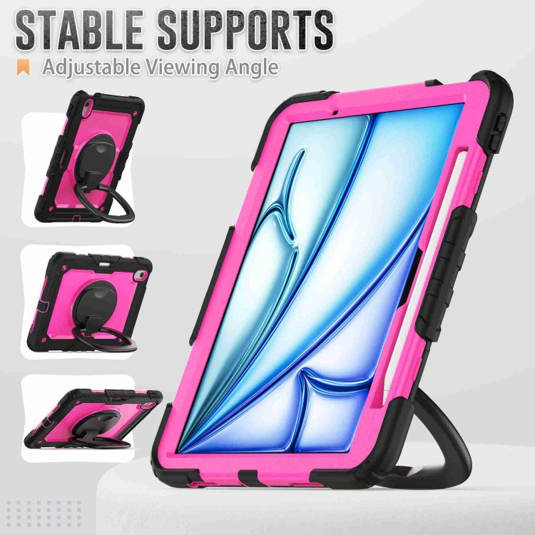 For iPad Air 11 2026 / 2025 / 2024 Handle Silicone Hydric PC Tablet Case with Shoulder Strap