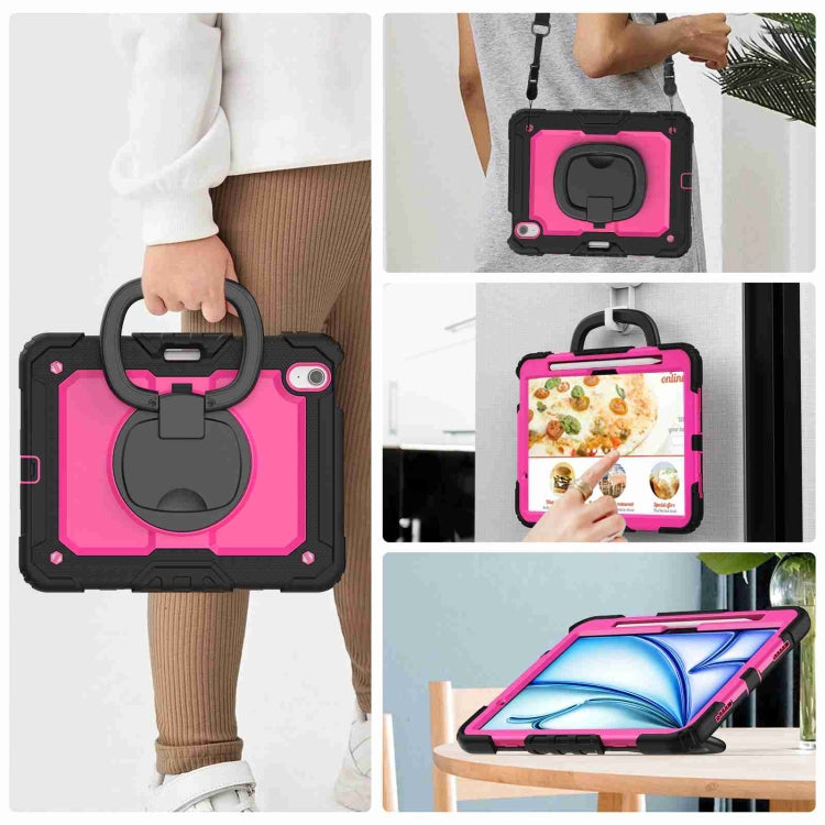 For iPad Air 11 2026 / 2025 / 2024 Handle Silicone Hydric PC Tablet Case with Shoulder Strap