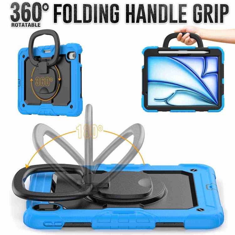For iPad Air 11 2026 / 2025 / 2024 Handle Silicone Hydric PC Tablet Case with Shoulder Strap