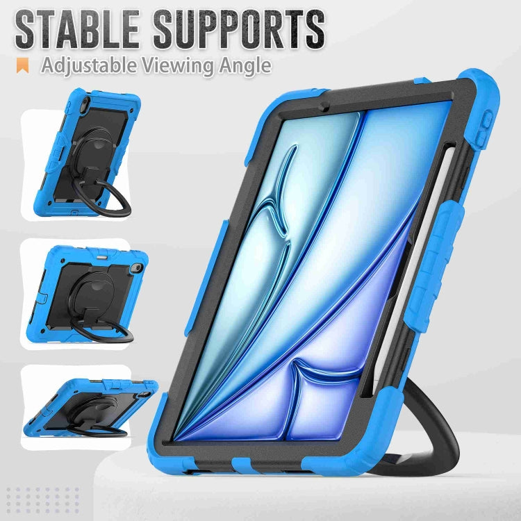 For iPad Air 11 2026 / 2025 / 2024 Handle Silicone Hydric PC Tablet Case with Shoulder Strap