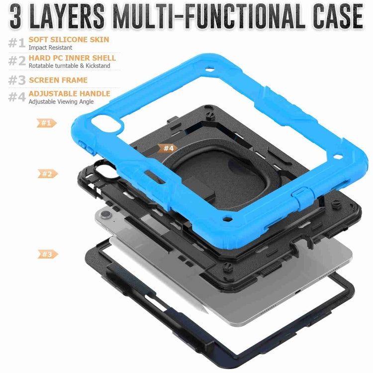 For iPad Air 11 2026 / 2025 / 2024 Handle Silicone Hydric PC Tablet Case with Shoulder Strap