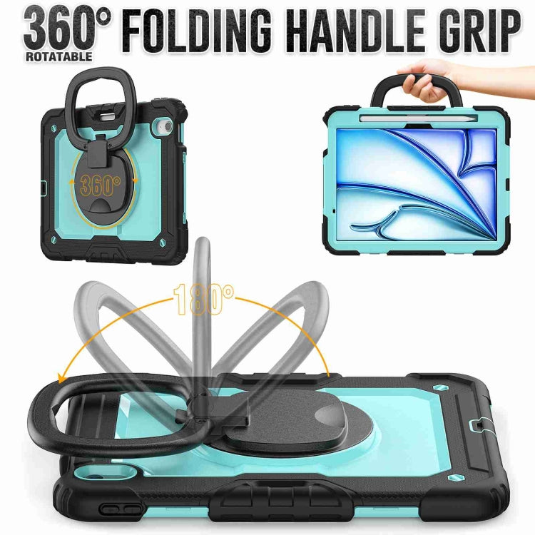 For iPad Air 11 2026 / 2025 / 2024 Handle Silicone Hydric PC Tablet Case with Shoulder Strap
