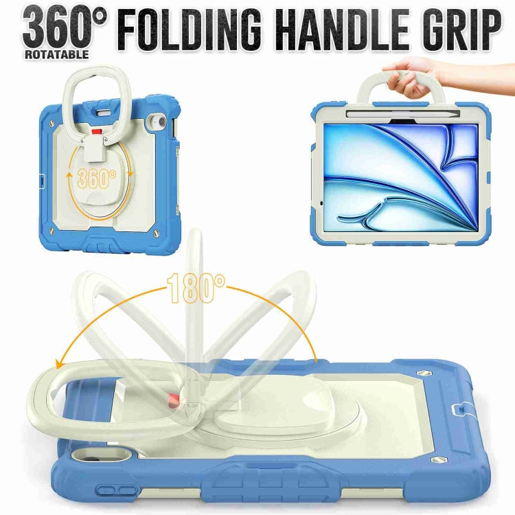 For iPad Air 11 2026 / 2025 / 2024 Handle Silicone Hydric PC Tablet Case with Shoulder Strap