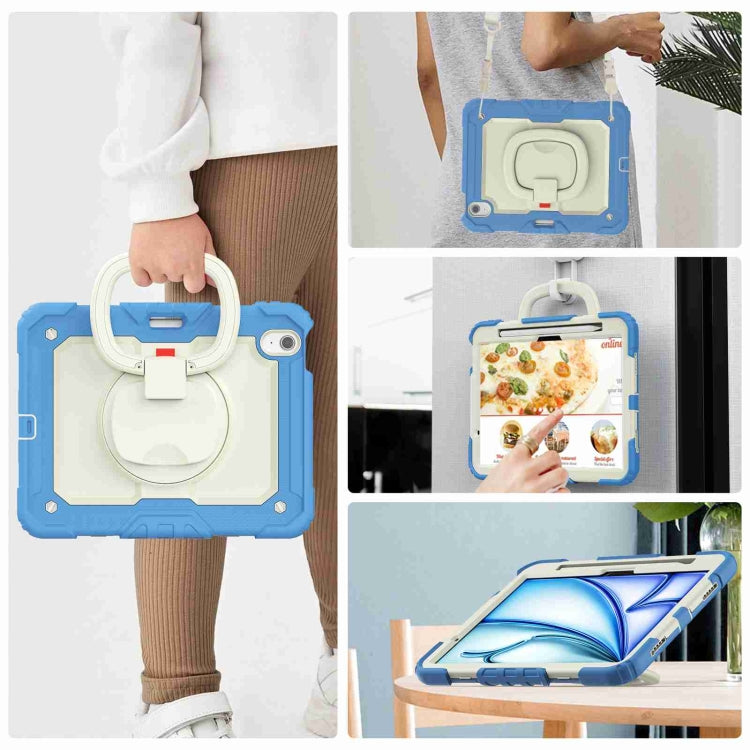 For iPad Air 11 2026 / 2025 / 2024 Handle Silicone Hydric PC Tablet Case with Shoulder Strap