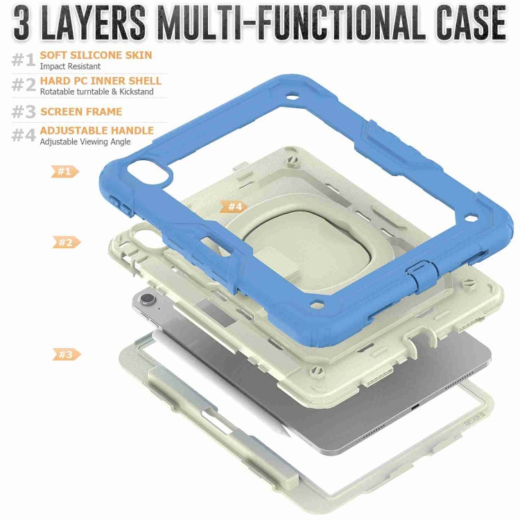For iPad Air 11 2026 / 2025 / 2024 Handle Silicone Hydric PC Tablet Case with Shoulder Strap