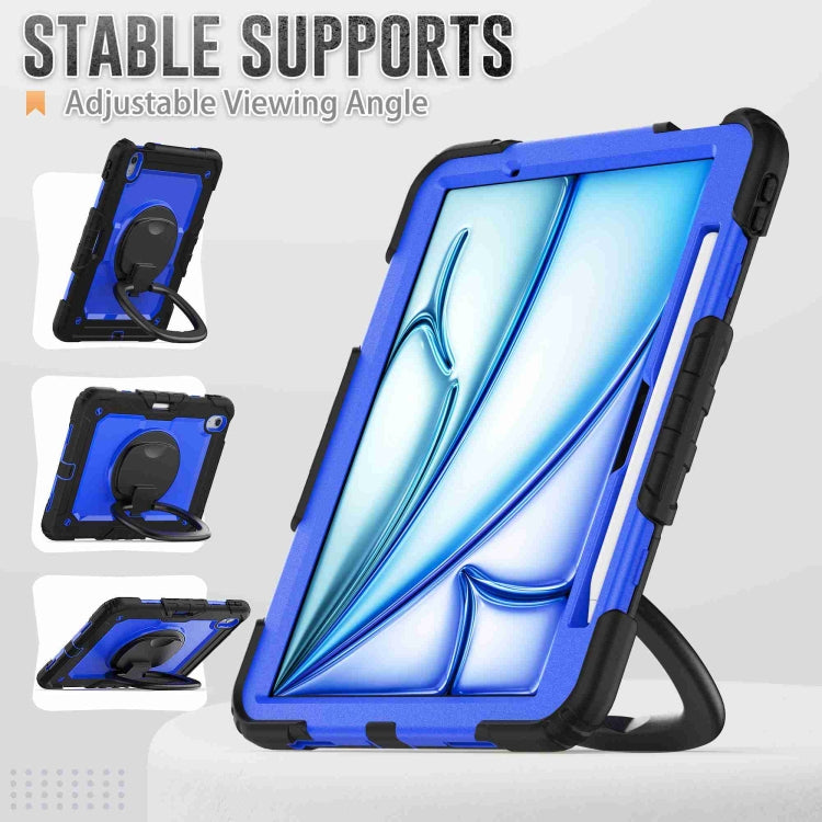 For iPad Air 11 2026 / 2025 / 2024 Handle Silicone Hydric PC Tablet Case with Shoulder Strap
