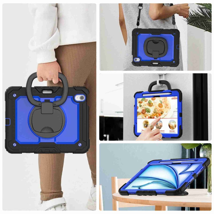 For iPad Air 11 2026 / 2025 / 2024 Handle Silicone Hydric PC Tablet Case with Shoulder Strap