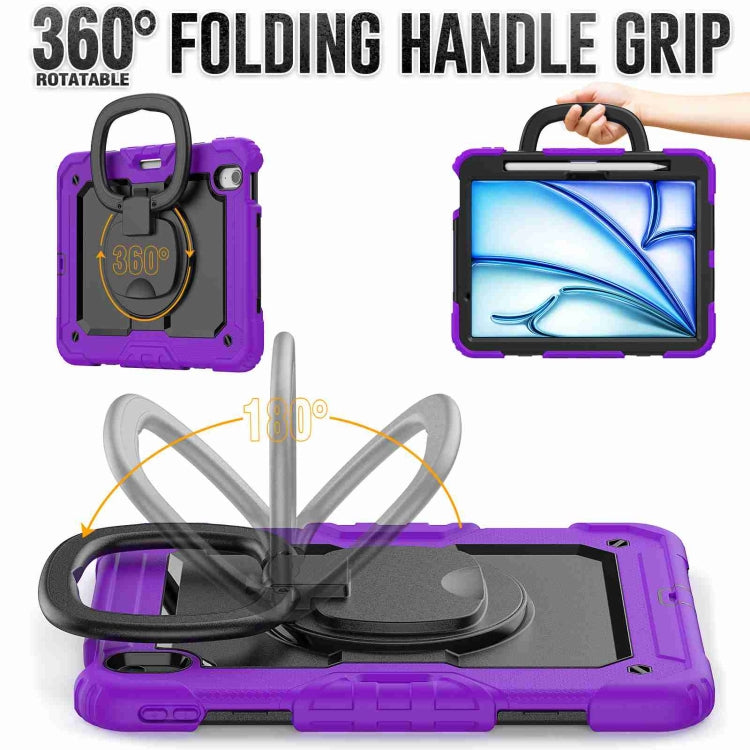For iPad Air 11 2026 / 2025 / 2024 Handle Silicone Hydric PC Tablet Case with Shoulder Strap