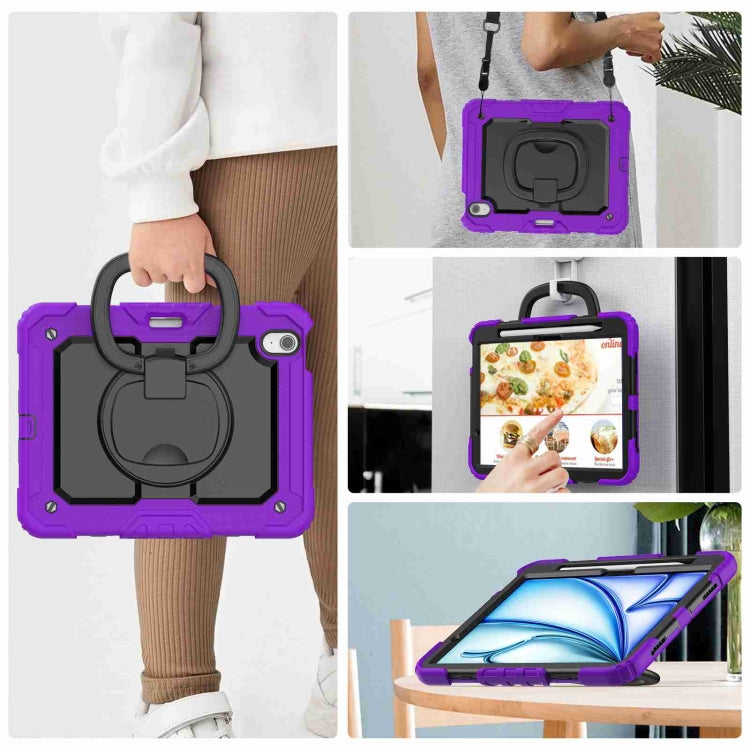 For iPad Air 11 2026 / 2025 / 2024 Handle Silicone Hydric PC Tablet Case with Shoulder Strap
