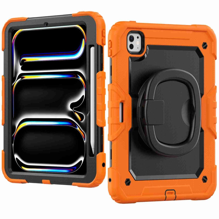 For iPad Pro 11 2025 / 2024 Handle Silicone Hydric PC Tablet Case with Shoulder Strap