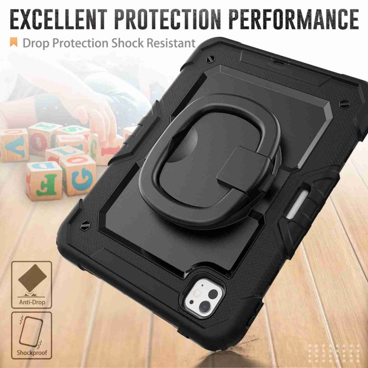 For iPad Pro 11 2025 / 2024 Handle Silicone Hydric PC Tablet Case with Shoulder Strap