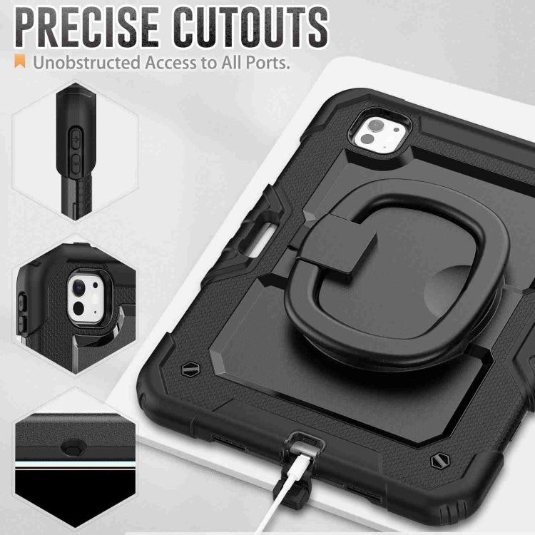 For iPad Pro 11 2025 / 2024 Handle Silicone Hydric PC Tablet Case with Shoulder Strap