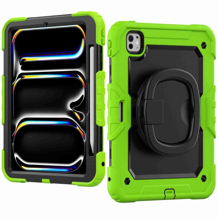 For iPad Pro 11 2025 / 2024 Handle Silicone Hydric PC Tablet Case with Shoulder Strap