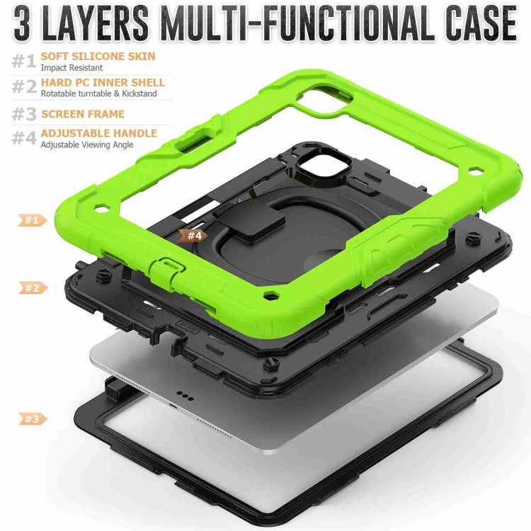 For iPad Pro 11 2025 / 2024 Handle Silicone Hydric PC Tablet Case with Shoulder Strap