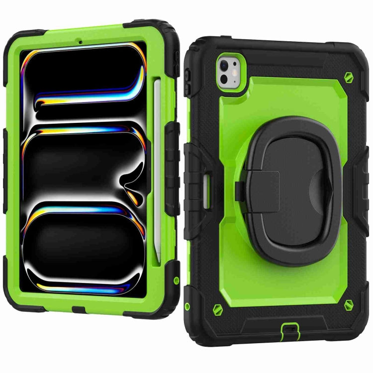 For iPad Pro 11 2025 / 2024 Handle Silicone Hydric PC Tablet Case with Shoulder Strap