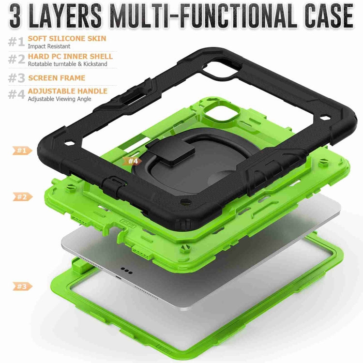 For iPad Pro 11 2025 / 2024 Handle Silicone Hydric PC Tablet Case with Shoulder Strap