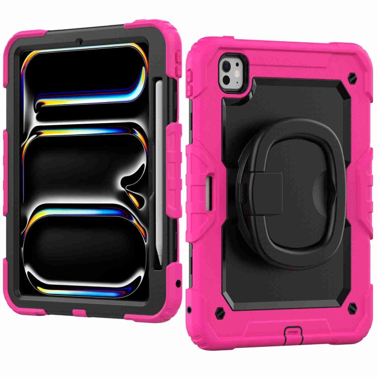 For iPad Pro 11 2025 / 2024 Handle Silicone Hydric PC Tablet Case with Shoulder Strap