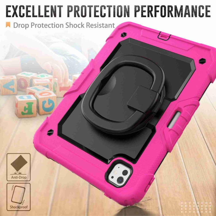 For iPad Pro 11 2025 / 2024 Handle Silicone Hydric PC Tablet Case with Shoulder Strap