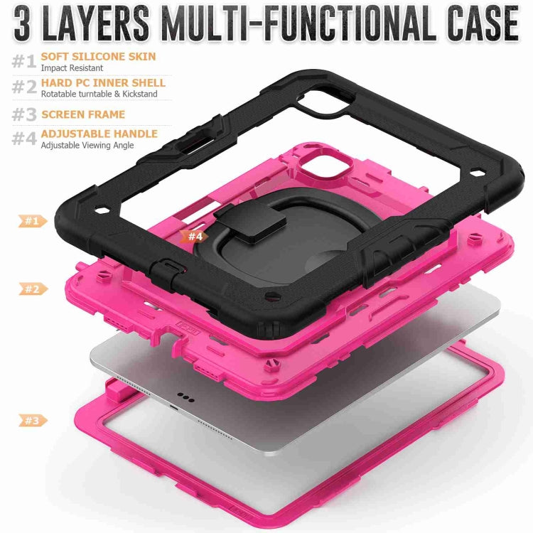 For iPad Pro 11 2025 / 2024 Handle Silicone Hydric PC Tablet Case with Shoulder Strap