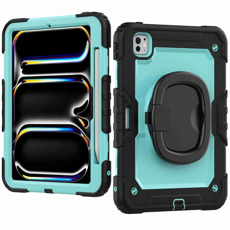 For iPad Pro 11 2025 / 2024 Handle Silicone Hydric PC Tablet Case with Shoulder Strap
