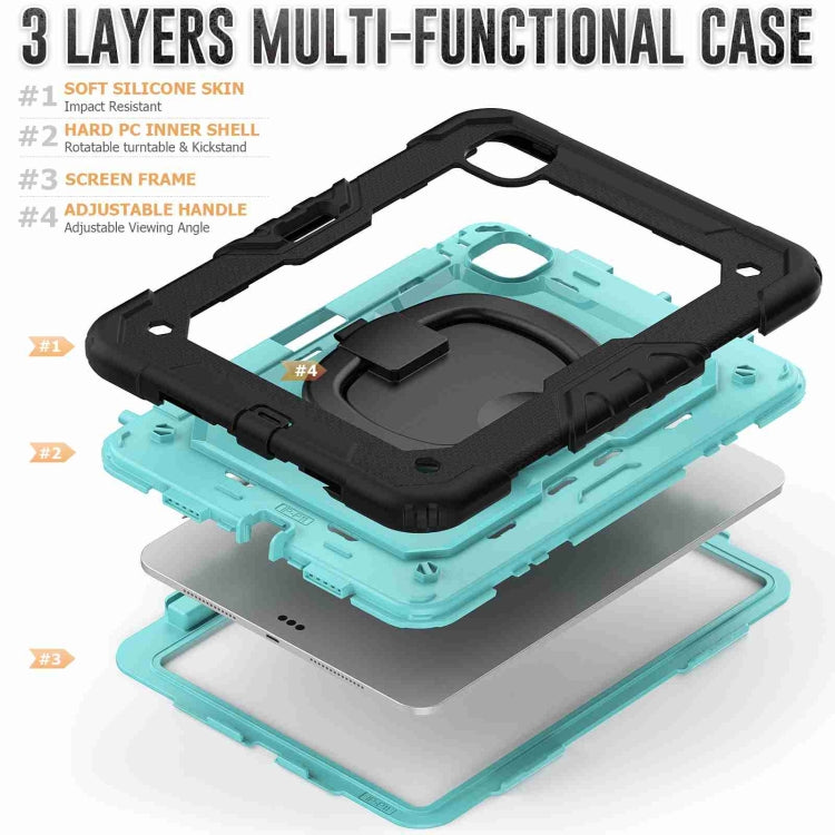 For iPad Pro 11 2025 / 2024 Handle Silicone Hydric PC Tablet Case with Shoulder Strap