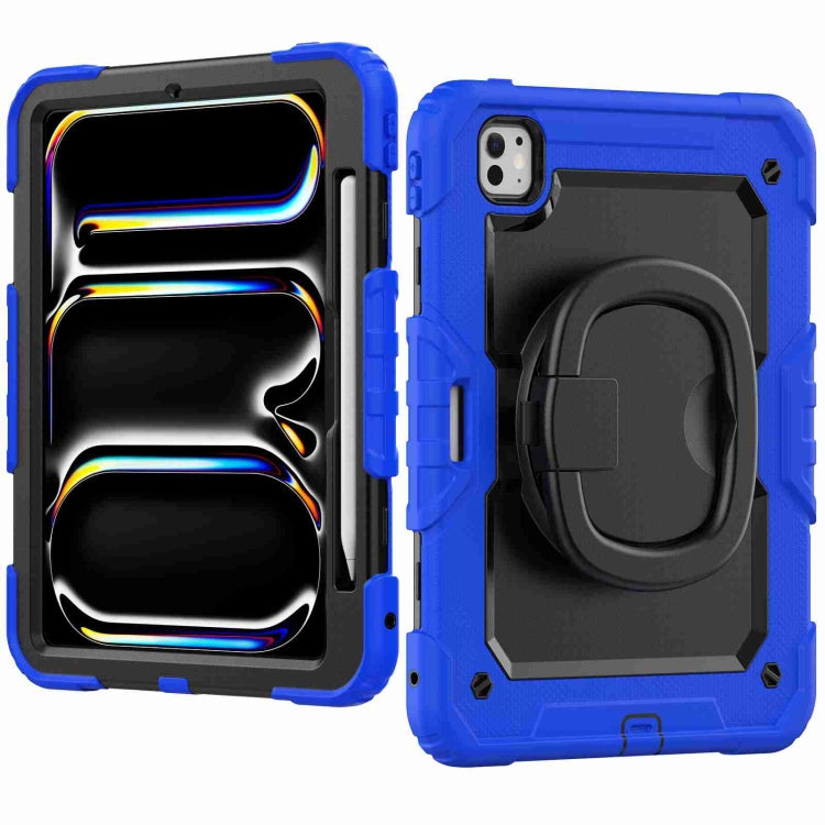 For iPad Pro 11 2025 / 2024 Handle Silicone Hydric PC Tablet Case with Shoulder Strap