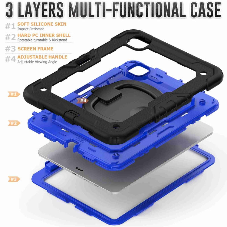 For iPad Pro 11 2025 / 2024 Handle Silicone Hydric PC Tablet Case with Shoulder Strap