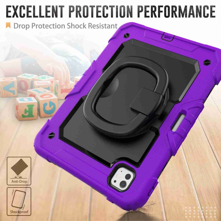 For iPad Pro 11 2025 / 2024 Handle Silicone Hydric PC Tablet Case with Shoulder Strap